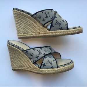 Louis Vuitton Monogramed Wedge Espadrilles